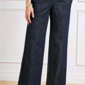 Talbots Greenwich Dark Navy Wide-Leg Trousers
